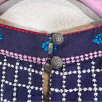 Maeve  Anthropologie Blue Floral Embroidered Mini Shift Dress Womens 2 Sleeveless Photo 4