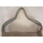 Relativity  Womens Shoulder Bag Taupe Woven Material Beaded Photo 6