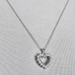 10k White Gold Lab Grown Diamond VS/SI+ G+ Heart Pendant Necklace Anniversary Silver Photo 0