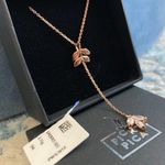NWT European Pink Gold Plated Silver Necklace Photo 3