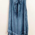 Free People Sleeveless Tie Neck Blue Top Photo 2
