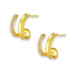 Elegant Geometric C Shape Stud Earrings for Women Yellow Gold Color Photo 0