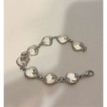 Vintage Havana Y2K Silver toned rhinestone beaded chain‎ bracelet feminine dainty Photo 2
