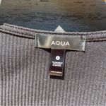 AQUA  Bloomingdale’s Black Short Sleeve Ribbed Square Neck Dress w Pockets Size S Photo 1