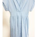 ZARA  Shirt Midi Dress Size Large Baby Blue 3564/083 Cottagecore Photo 6
