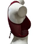 Victoria's Secret  Red Lace High Neck Bralette S Floral Lace Adjustable Back Photo 6
