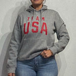 Team USA Gray Fleece Olympics National Team Pullover Hoodie Sz L Size L Photo 0