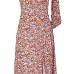 American Eagle  One Shoulder Floral Dress Midi Slit Viscose Made in Italy Photo 0