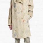 Lafayette 148 NY Modern Muse Linen Laurita Trench Coat Abstract M GUC Tan Size M Photo 1