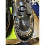 Coach  Leah CB990 Black Leather Loafers Lug Sole Women's Size 9B Photo 3