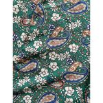 Blush BJ Blue Green White Paisley Floral Smocked Waist Midi Skirt Small Photo 8