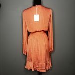 LC Lauren Conrad NWT  Wrap Dress Sz XS Woman Pink Metallic Knit Long Sleeve Photo 5