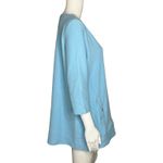 Onque Casual Shirt Womens XL Blue Ribbed Knit Everyday Office Casual Versatile Photo 1