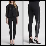 Alice + Olivia ๐๐ Front Zip Legging with Leather Side Panels Black 8 Photo 2