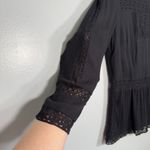 J. Crew Point Sur Romantic Crochet Lace Blouse Black Size 6 Cottagecore Boho Photo 3