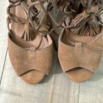 Joyfolie Imala Nutmeg Sandals Suede Leather Shoes Festival Fringe Sz 8.5 Tan Photo 3