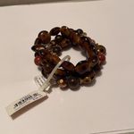 NWT Brown Bead Stretchy Bracelet 3 Piece Set $28 MSRP Photo 5