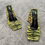 The Attico Devon 120mm Yellow Green Leopard Print Mules EU 35 STORE MODEL Size undefined Photo 0