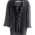 Maggie Barnes  Womens Oversized Top Size 2X Stretch Accordion Pleat Romantic Goth Photo 0