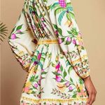 NWOT Sunday Up Yellow Green Dolce Vita Italy Lemon Printed Abstract Dress Small White Photo 2