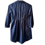 H&M  blue shirt dress tunic size 2 front button button down casual trendy office Photo 5