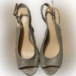 X-Appeal  womens kitten shoes open toe and ankle silver size 7.5 Photo 1