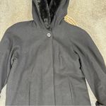 Braetan Women’s Vintage Wool Long Coat Hooded Faux Fur Penny Lane Mob Wife 8 Black Photo 5