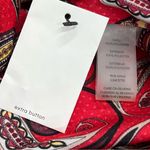 Calvin Klein NWT S Vibrant Paisley Top button down v-neck long sleeve roll tab Photo 2