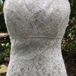 David's Bridal Glina David’s bridal floral lace beaded strapless wedding dress style s8551 sz 2 Photo 5