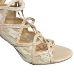 LC Lauren Conrad Shoes Womens Size 8.5 Nude Rarity Lace Up Peep Toe Stiletto Photo 7