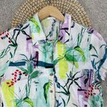 Sigrid Olsen  100% Linen Button Down Shirt Top Tropical Print Multicolor Size S Photo 1