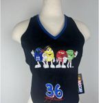 NASCAR Jh Designs Women’s Tank Top Size Large Moto Race Sport M&m Embroidered Black Photo 4