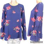 Isabel Maternity Womens Floral Bell Sleeve Pullover Blouse Tunic Top XS Photo 0