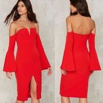 Bardot NWT Red Jasmine Off The Shoulder Split Cocktail Party Dress Size 2/XXS Photo 1
