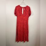Free People Looking for Love MIDI Dress Flame Combo V-Neck Size 6 Photo 2