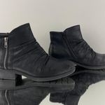 Baretraps Black Oiled Faux Leather Ruched Zipper Detail Yuno Ankle Booties Photo 2