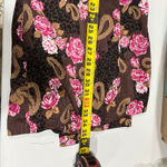 Cabernet Satin Robe Kimono Women's Brown Floral Pasiley Animal Belted Pockets XL Pink Photo 4