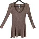 Daytrip NWT Tan Scoop Neck Long Sleeve Ribbed Knit Lightweight Dress Size S Photo 0