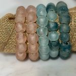 Pink and Blue Ombré Beaded Stretch Bracelets, Sea Glass Photo 3
