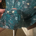 Wrangler Wrancher Shirt Teal Green Pearl Snap Western Womens M Rodeo Cowgirl Photo 2