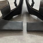 Gucci Vintage 90s Double Strap Brown Leather Block Heel Mule Sandals Photo 8