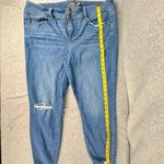 Torrid Women's Medium Blue Distressed Jeggings Plus Size 22T Raw Hem Stretch Photo 3
