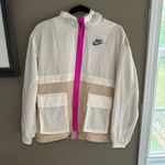 Nike  White and Beige Jacket with Pink Accent Photo 0