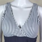 Unknown Brand One Piece Tie Waist Pinstriped Swimsuit Gray Size L Photo 1