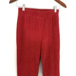 Aerie Groove On Sundried Rib Velour Flare Pintuck Lounge Retro Pants Sz XS Short Orange Photo 4