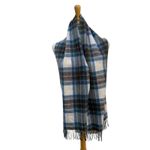 Lochmere Tartan Plaid Cashmere Scarf Blue Fringe Heritage Cozycore Preppy 60” Photo 1