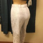White Lace Wide Leg Dress Pants Size 6 Photo 4