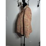 Chico's Peach Luxe Tweed Jacket Size 4-6 Embellished Jeweled Collar Old Money EUC Photo 2