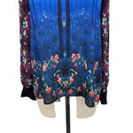 Clover Canyon Blue Floral Blooms Long Sleeve Blouse Size Small Photo 2
