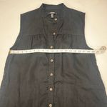Banana Republic  Black 100% Linen KneeLength Button Front Sleeveless Dress M Tall Photo 8